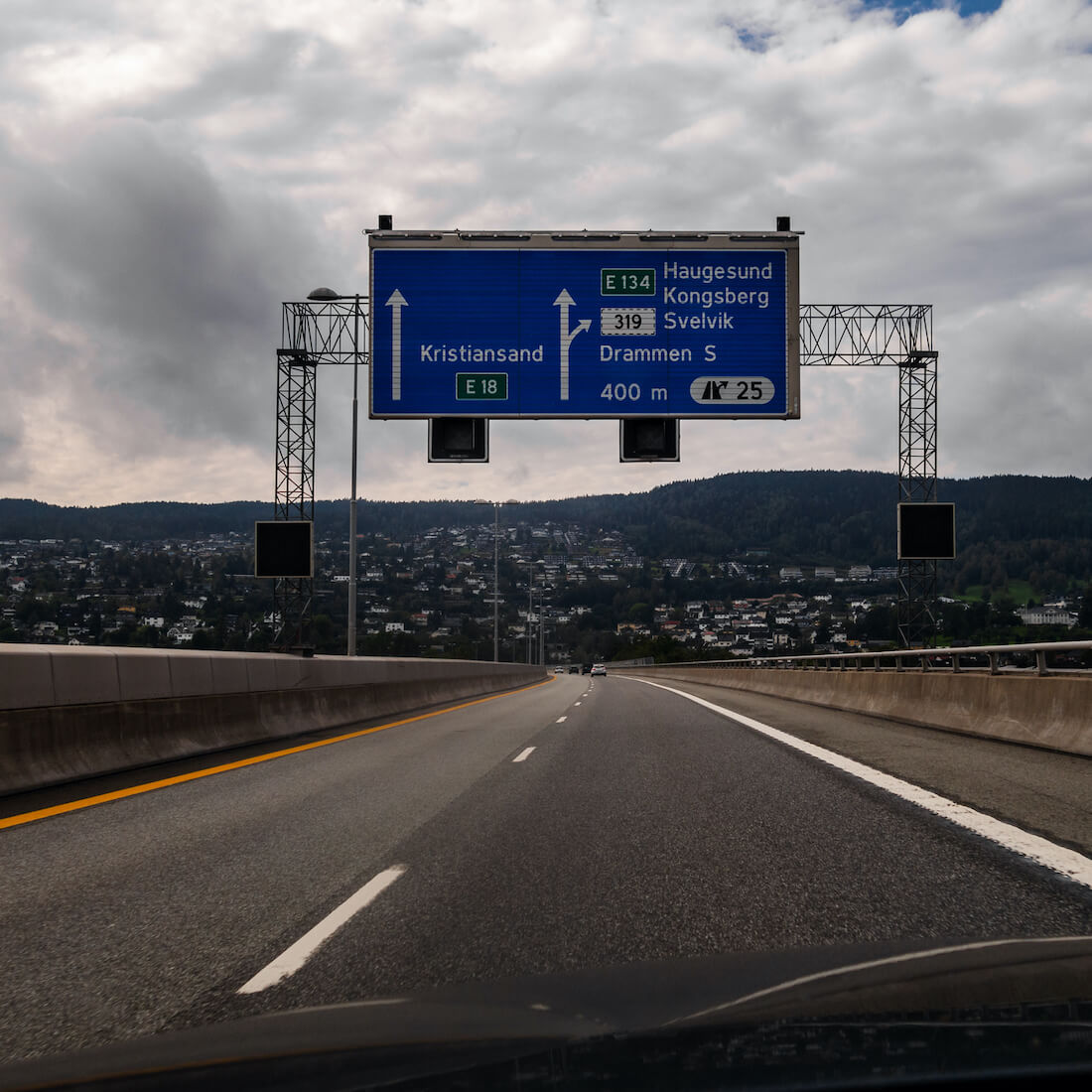 driving a car from Oslo to Kristiansand